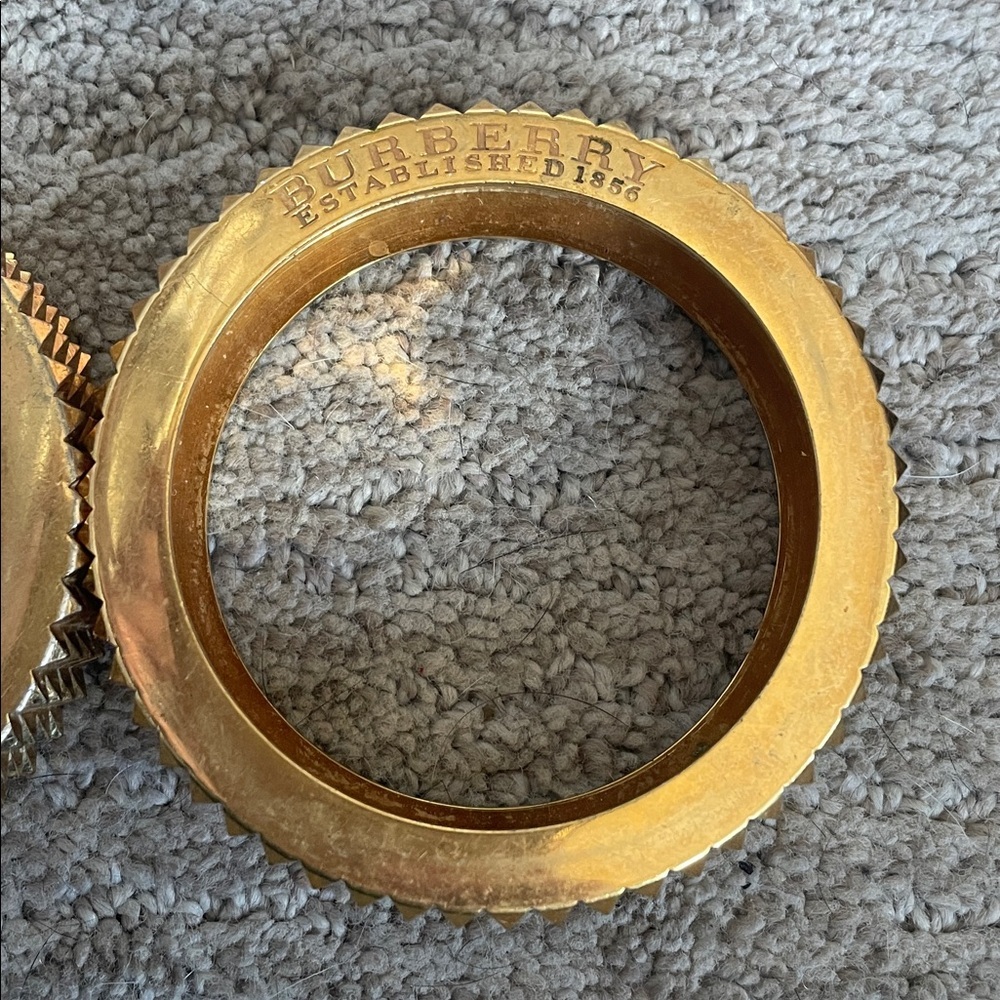 Burberry Gold-Tone Round Bangle Bracelets (2)